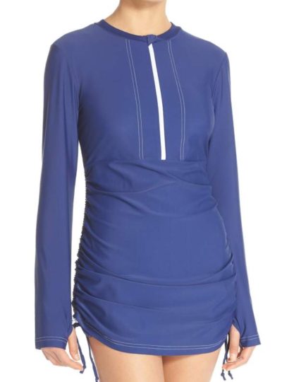 ‘Sonja’ Long Sleeve Half Zip Convertible Swimdress